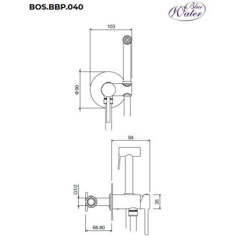 Смеситель для биде Blue Water BOSTON BOS-BBP.040 Черный матовый