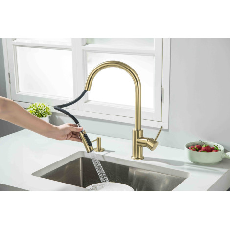 Смеситель кухонный Blue Water DIANA PLUS Античная латунь (под окно)