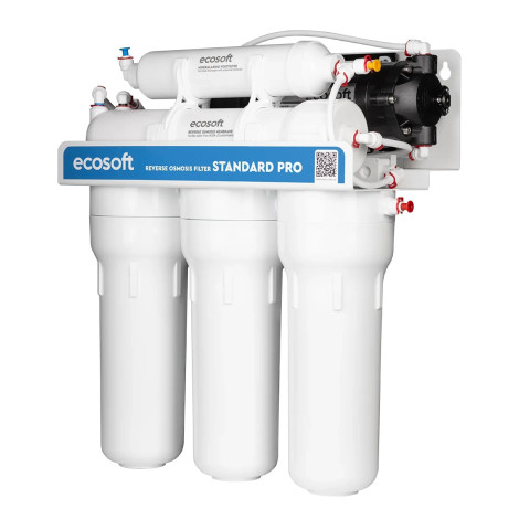 Фільтр зворотного осмосу Ecosoft Standard PRO з мінералізацією та помпою (MO550MPECOSTD)