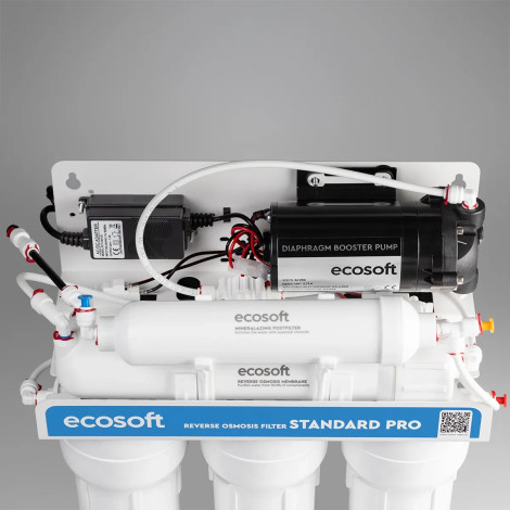 Фільтр зворотного осмосу Ecosoft Standard PRO з мінералізацією та помпою (MO550MPECOSTD)