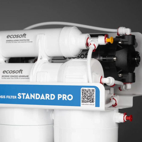 Фільтр зворотного осмосу Ecosoft Standard PRO з мінералізацією та помпою (MO550MPECOSTD)