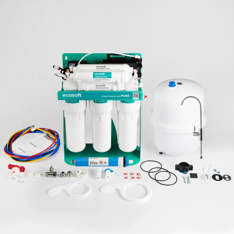 Фільтр зворотного осмосу Ecosoft PURE AquaCalcium Mint з помпою на станині (MO675PSMACECO)