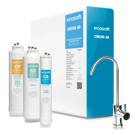 Компактний розумний фільтр зворотного осмосу Ecosoft CROSS60 (MO3400PECO)