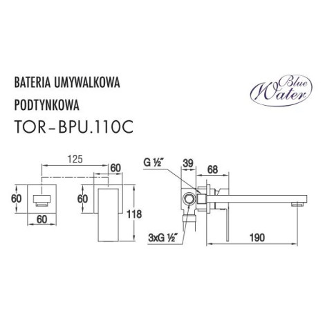 Смеситель для умывальника Blue Water TORONTO TOR-BPU.110C Хром