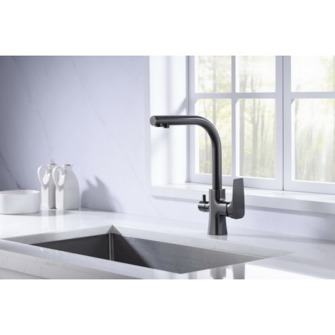 Смеситель кухонный Blue Water TIVOLI Графит (Gun metal)
