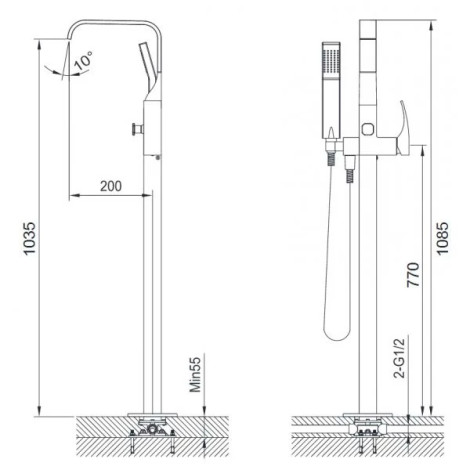 Змішувач для ванни Blue Water LIWIA LIW-BWP.090C Хром