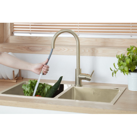 Смеситель кухонный Blue Water Lima Inox Шампанское золото