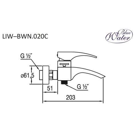 Смеситель для ванны Blue Water LIWIA LIW-BWN.020C Хром